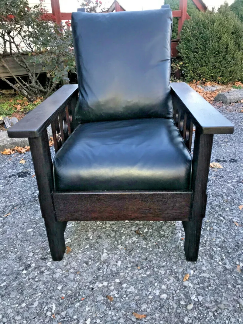 ANTIQUE STICKLEY BROS MORRIS CHAIR circa 1910 - w4985 - Image 2