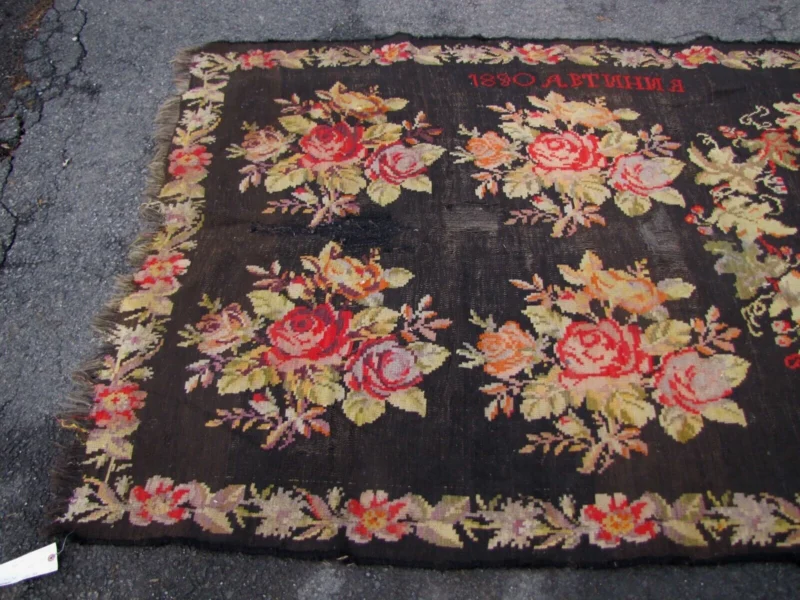 ANTIQUE Circa 1880s Period BESSARBIAN KILLIM - Not a Reproduction! - RR3433 - Image 4