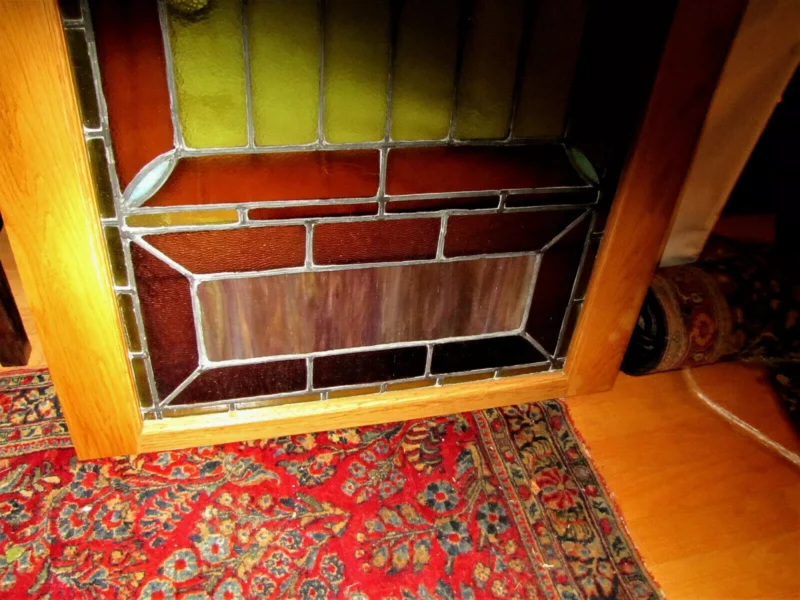 Antique Large Stained Glass Door / Window Stickley Era - W5481