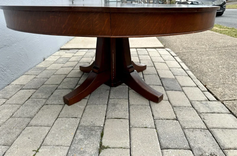 Large Antique Oak Dining Room Table - Image 12