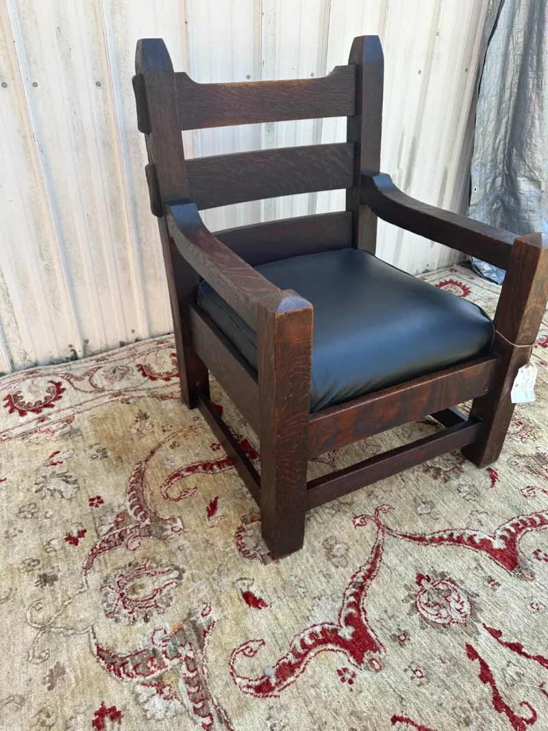 Antique large HARDEN ARTS and CRAFTS arm lounge chair stickley era - w7658 - Image 3