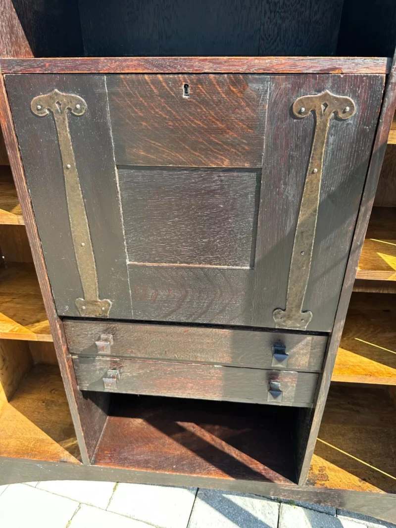 SUPERB GUSTAV STICKLEY original RARE BOOKCASE / DROP FRONT DESK - circa 1901 - Image 10