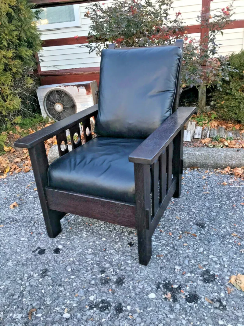 ANTIQUE STICKLEY BROS MORRIS CHAIR circa 1910 - w4985 - Image 12