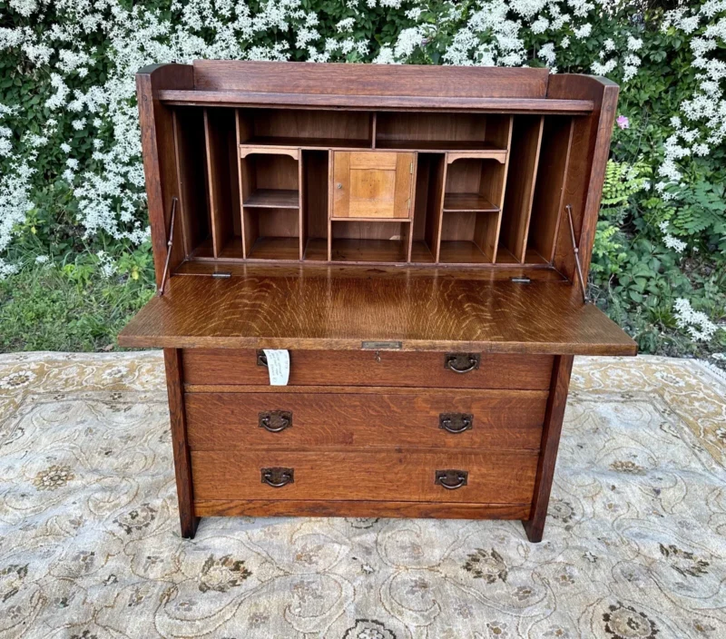 Antique GUSTAV STICKLEY Drop Front Desk PERIOD DESK - W5844 - Image 17