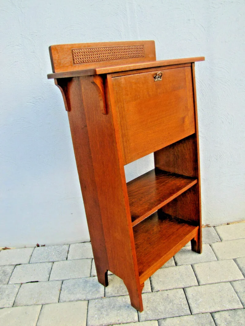 Antique LIMBERT DESK Oak Narrow Size Arts Crafts Stickley Era - W5779