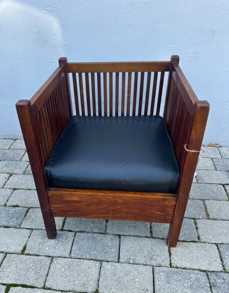 Antique Gustav Stickley Cube Chair - W8378 - Image 14