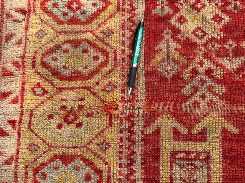 ANTIQUE TURKISH Oushak Oriental Prayer Rug 3' 6" x 4' 7" - Dated - RR5020 - Image 16