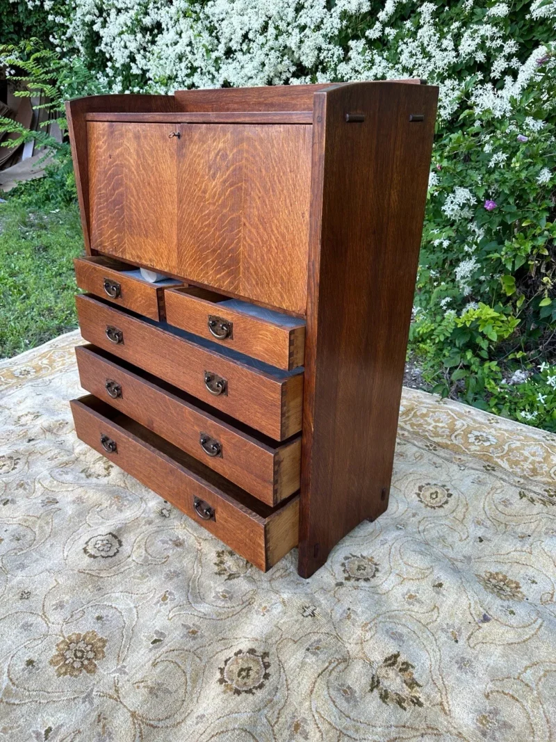 Antique GUSTAV STICKLEY Drop Front Desk PERIOD DESK - W5844 - Image 2