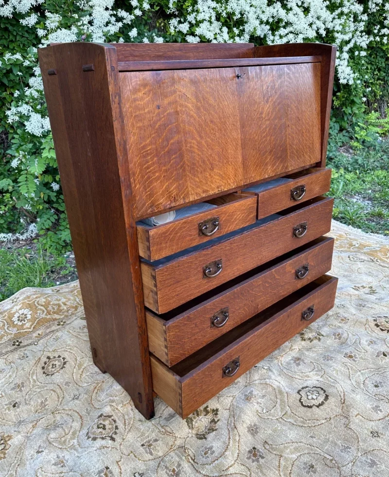 Antique GUSTAV STICKLEY Drop Front Desk PERIOD DESK - W5844 - Image 3