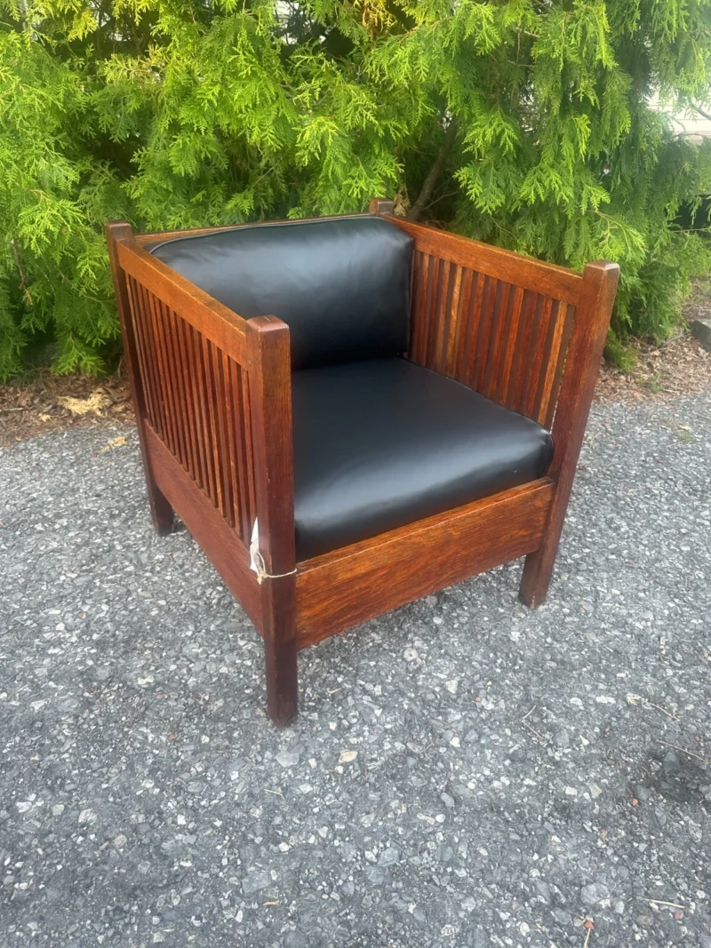 Antique Gustav Stickley Cube Chair - W8378 - Image 17