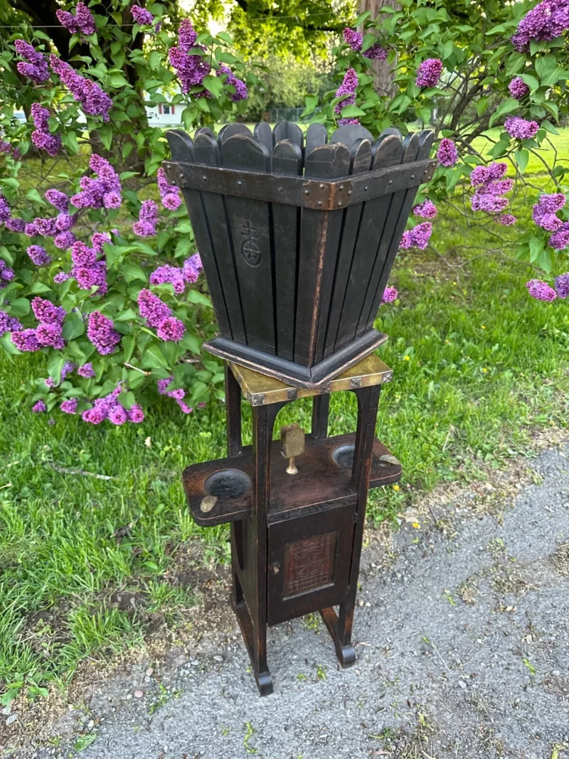 Rare ROYCROFT wastebasket with the fume black finish Stickley era - w7612 - Image 9