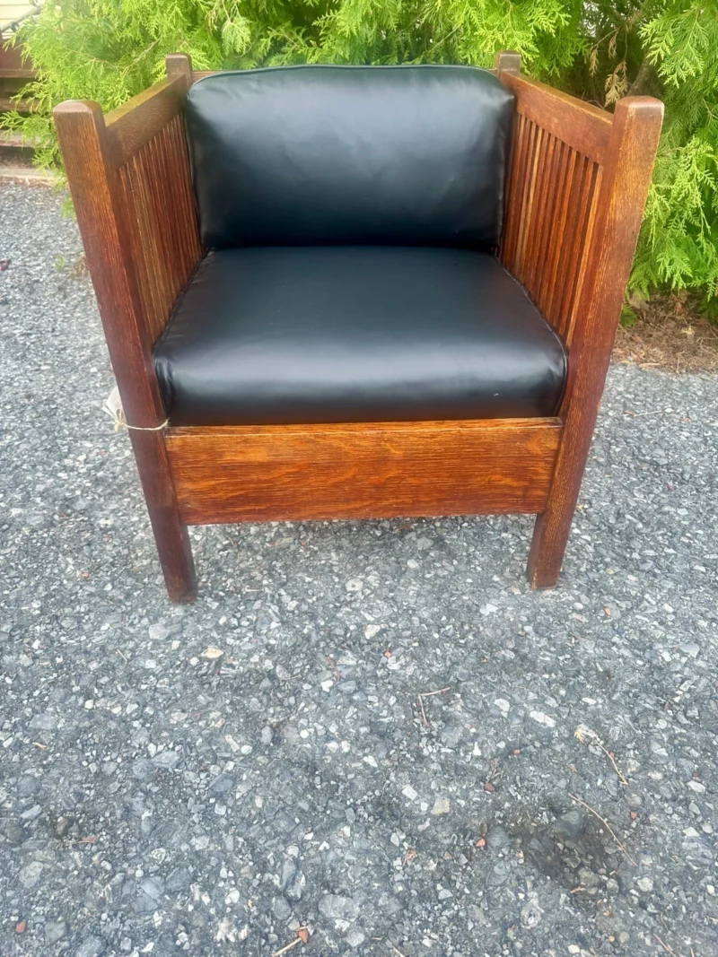 Antique Gustav Stickley Cube Chair - W8378 - Image 19