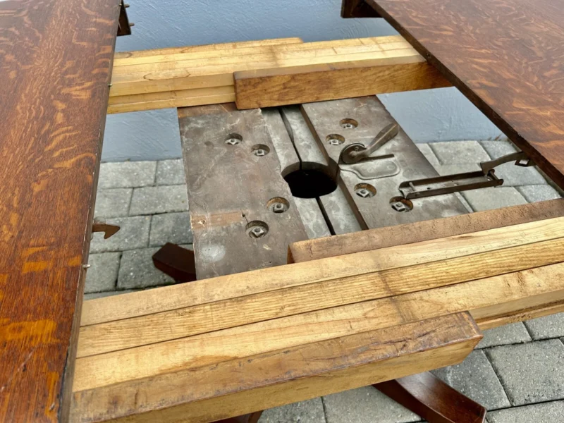 Large Antique Oak Dining Room Table - Image 20