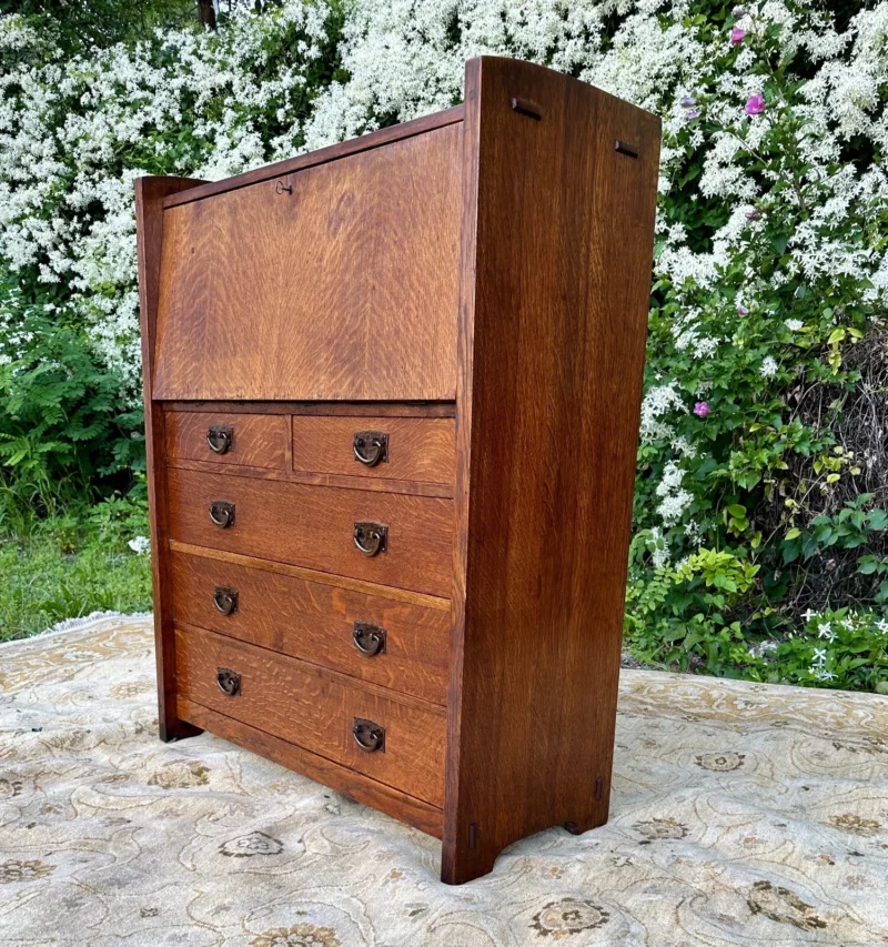 Antique GUSTAV STICKLEY Drop Front Desk PERIOD DESK - W5844 - Image 6