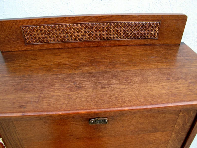 Antique LIMBERT DESK Oak Narrow Size Arts Crafts Stickley Era - W5779 - Image 7