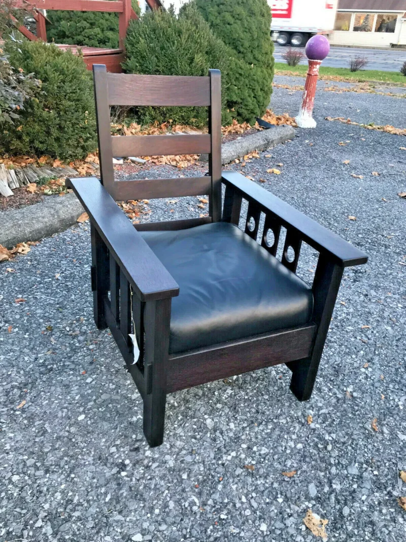 ANTIQUE STICKLEY BROS MORRIS CHAIR circa 1910 - w4985 - Image 3