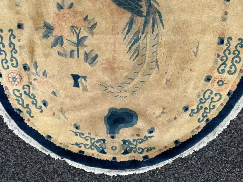 Vintage DECO oriental Chinese rug, 100% wool in good shape rr3604 - Image 5