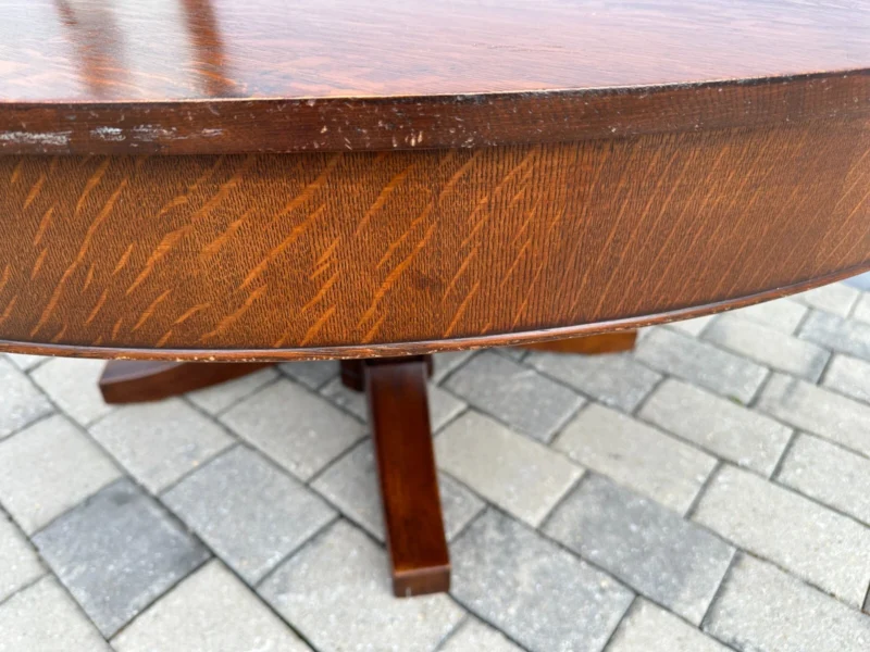 Large Antique Oak Dining Room Table - Image 5