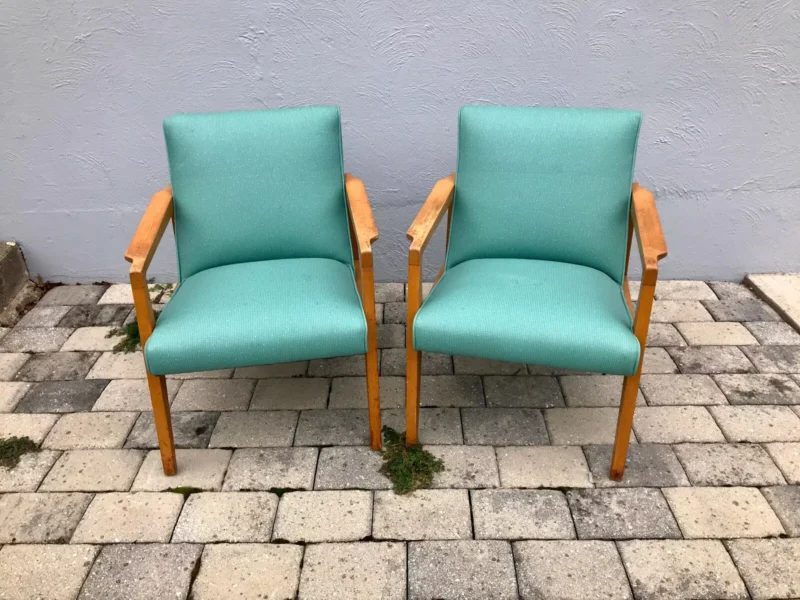 Pair of Haywood Wakefield Arm Chairs - Mid-Century Modern - Perfect Condition!