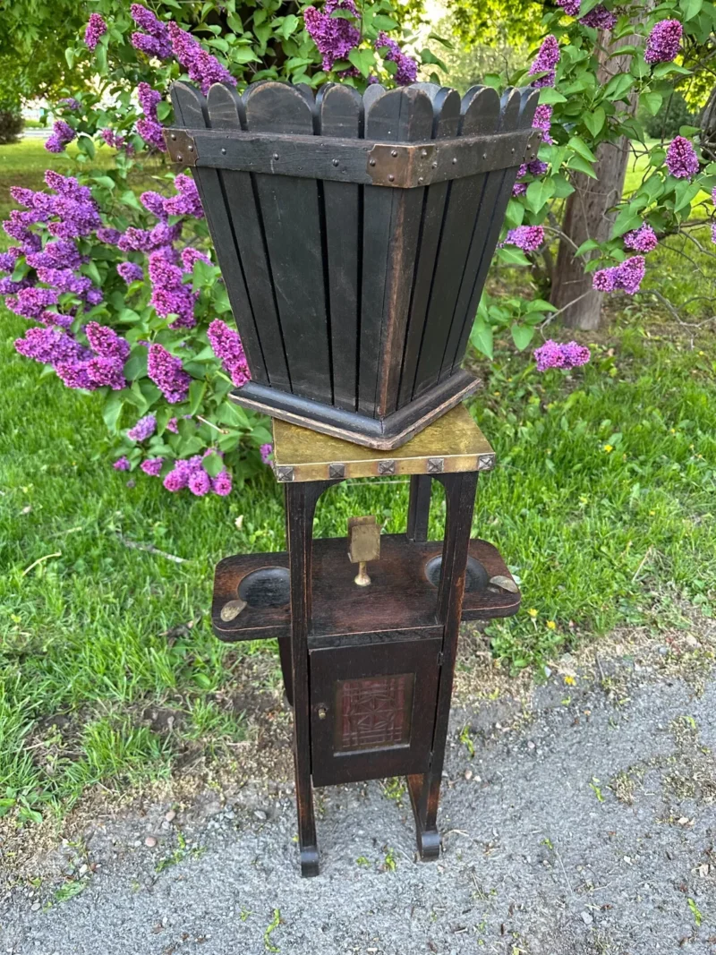 Rare ROYCROFT wastebasket with the fume black finish Stickley era - w7612 - Image 18
