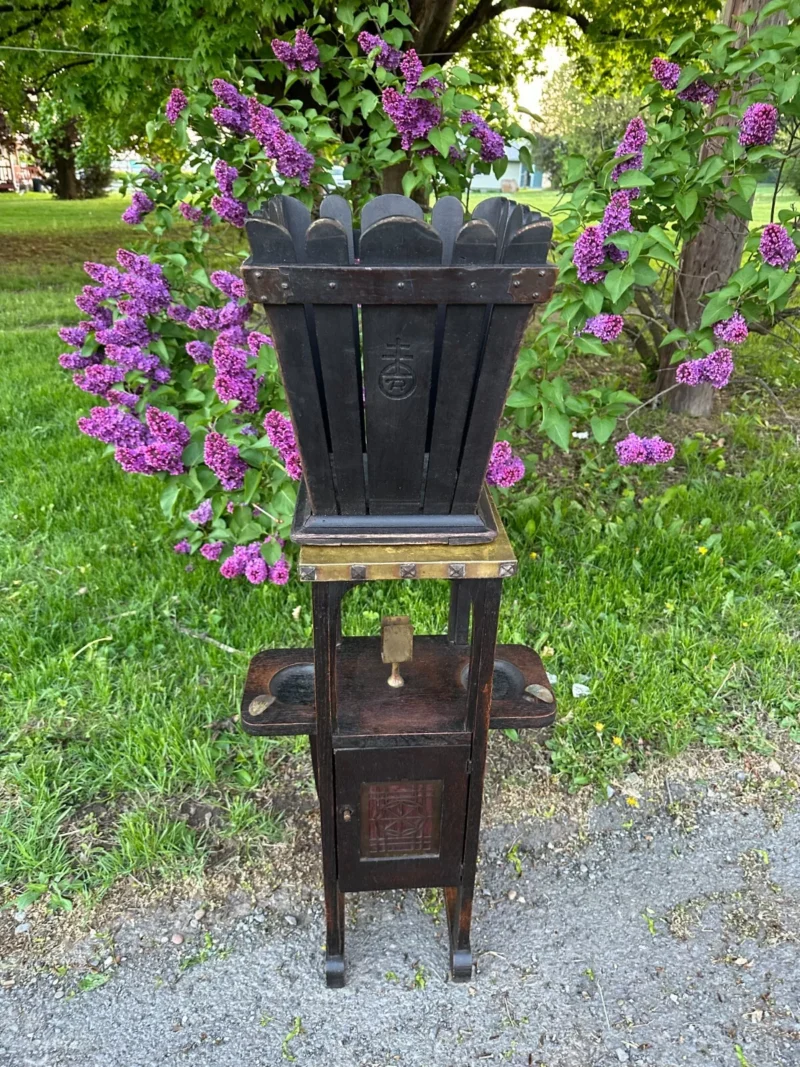 Rare ROYCROFT wastebasket with the fume black finish Stickley era - w7612 - Image 17