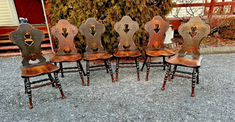 ANTIQUE A&C Stickley, Limbert era set of 6 chairs (STICKLEY ERA)