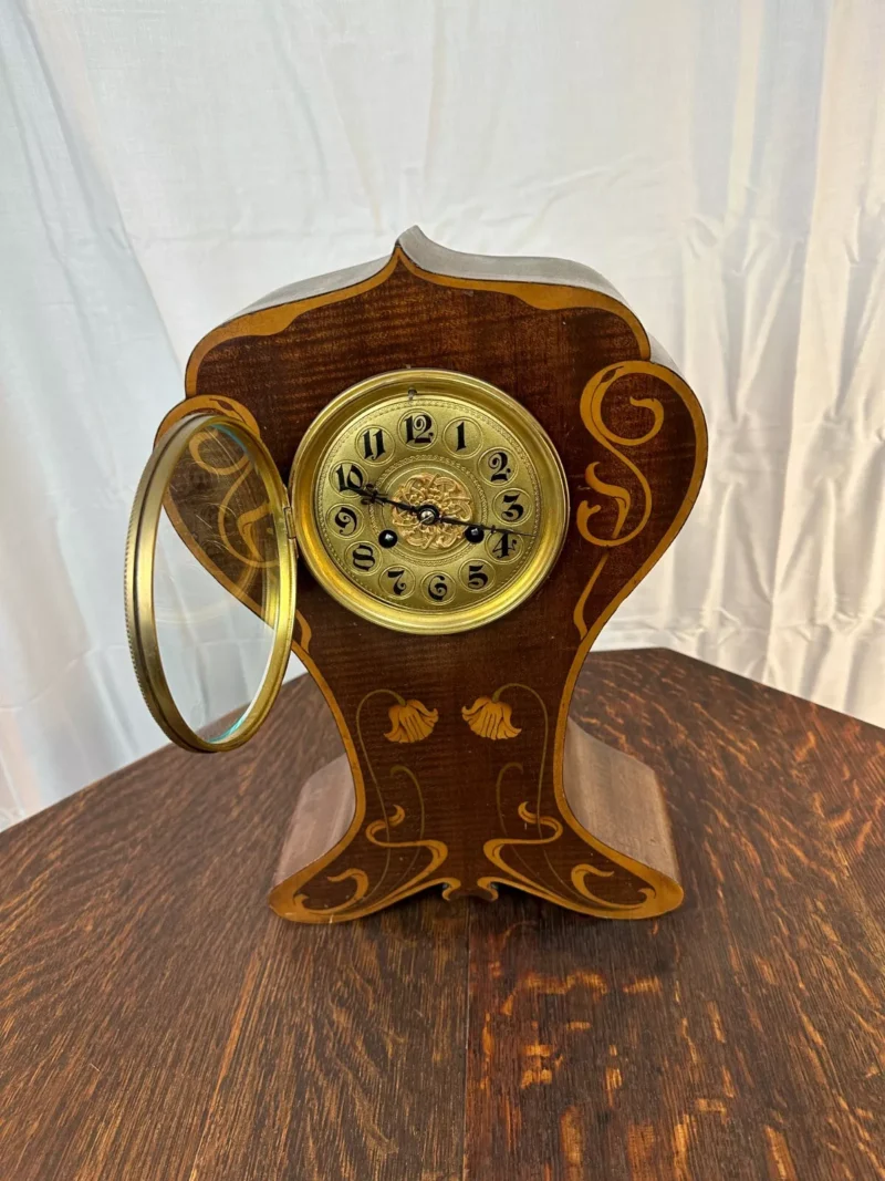 Antique ARTS & CRAFTS Inlaid MANTLE CLOCK Stickley Era W5645 - Image 5