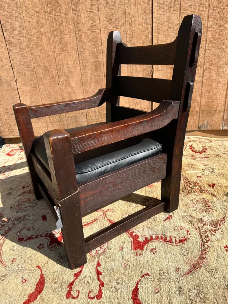 Antique large HARDEN ARTS and CRAFTS arm lounge chair stickley era - w7658 - Image 7