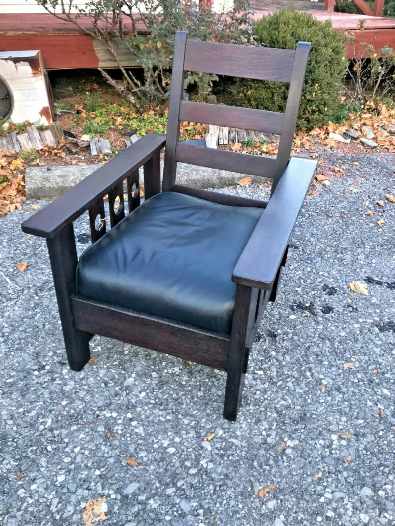 ANTIQUE STICKLEY BROS MORRIS CHAIR circa 1910 - w4985 - Image 4