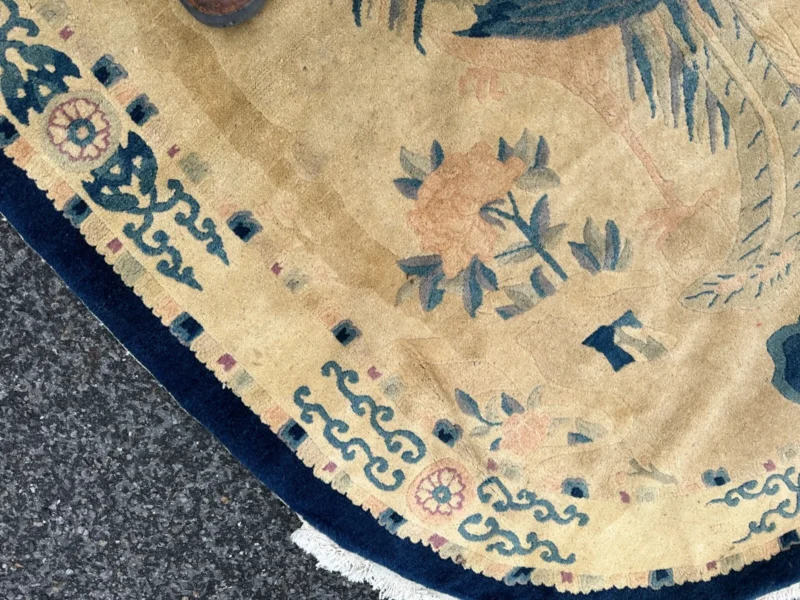 Vintage DECO oriental Chinese rug, 100% wool in good shape rr3604 - Image 6