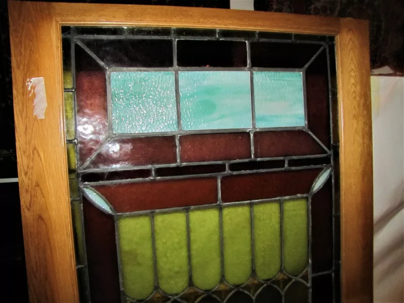 Antique Large Stained Glass Door / Window Stickley Era - W5481 - Image 4