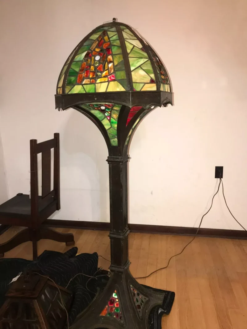 Antique ARTS and CRAFT floor lamp Stickley era - w5715