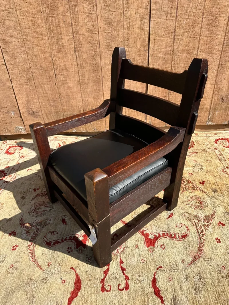 Antique large HARDEN ARTS and CRAFTS arm lounge chair stickley era - w7658 - Image 4