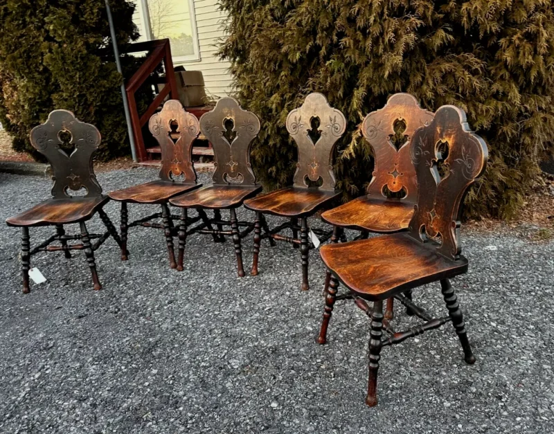 ANTIQUE A&C Stickley, Limbert era set of 6 chairs (STICKLEY ERA) - Image 15