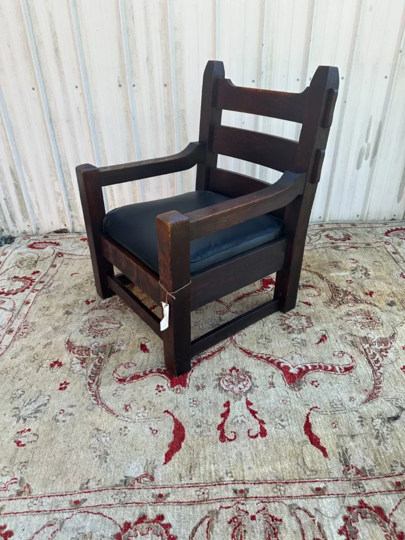 Antique large HARDEN ARTS and CRAFTS arm lounge chair stickley era - w7658 - Image 8