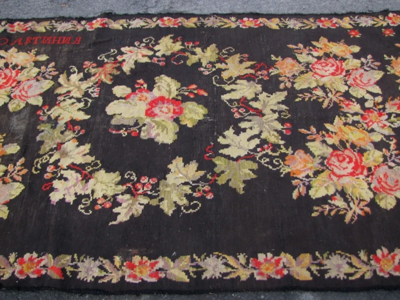 ANTIQUE Circa 1880s Period BESSARBIAN KILLIM - Not a Reproduction! - RR3433 - Image 7