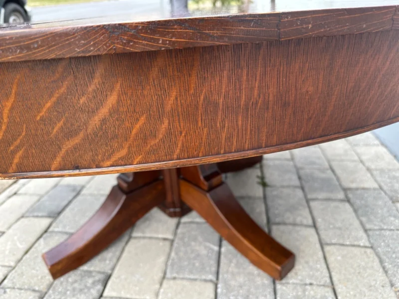 Large Antique Oak Dining Room Table - Image 7