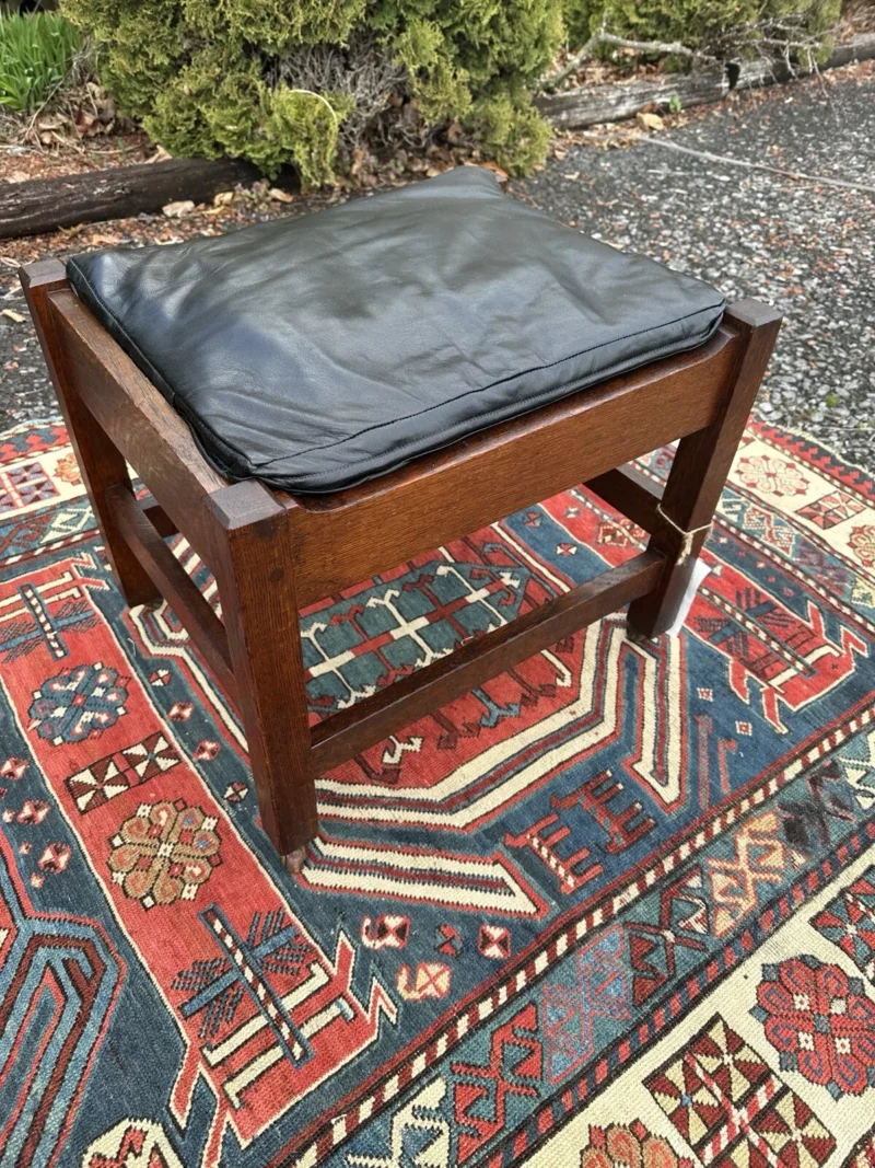 Antique J.M. Young Arts & Crafts Footstool Stickley era circa 1910 - W-7874 - Image 7
