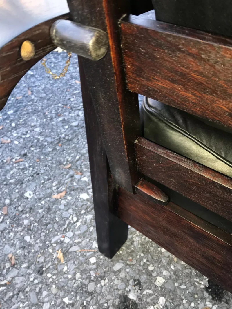 ANTIQUE STICKLEY BROS MORRIS CHAIR circa 1910 - w4985 - Image 6