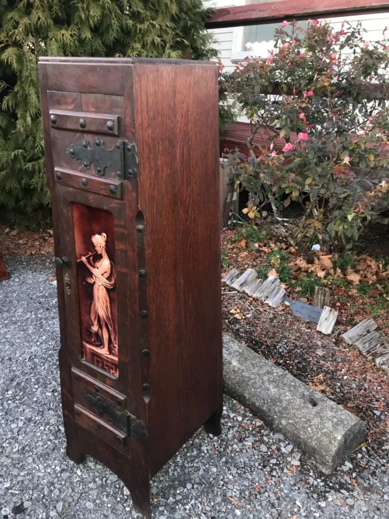 Antique "Shop of the Crafter" Small Cabinet OSCAR ONKEN , Stickley Era w5591 - Image 2