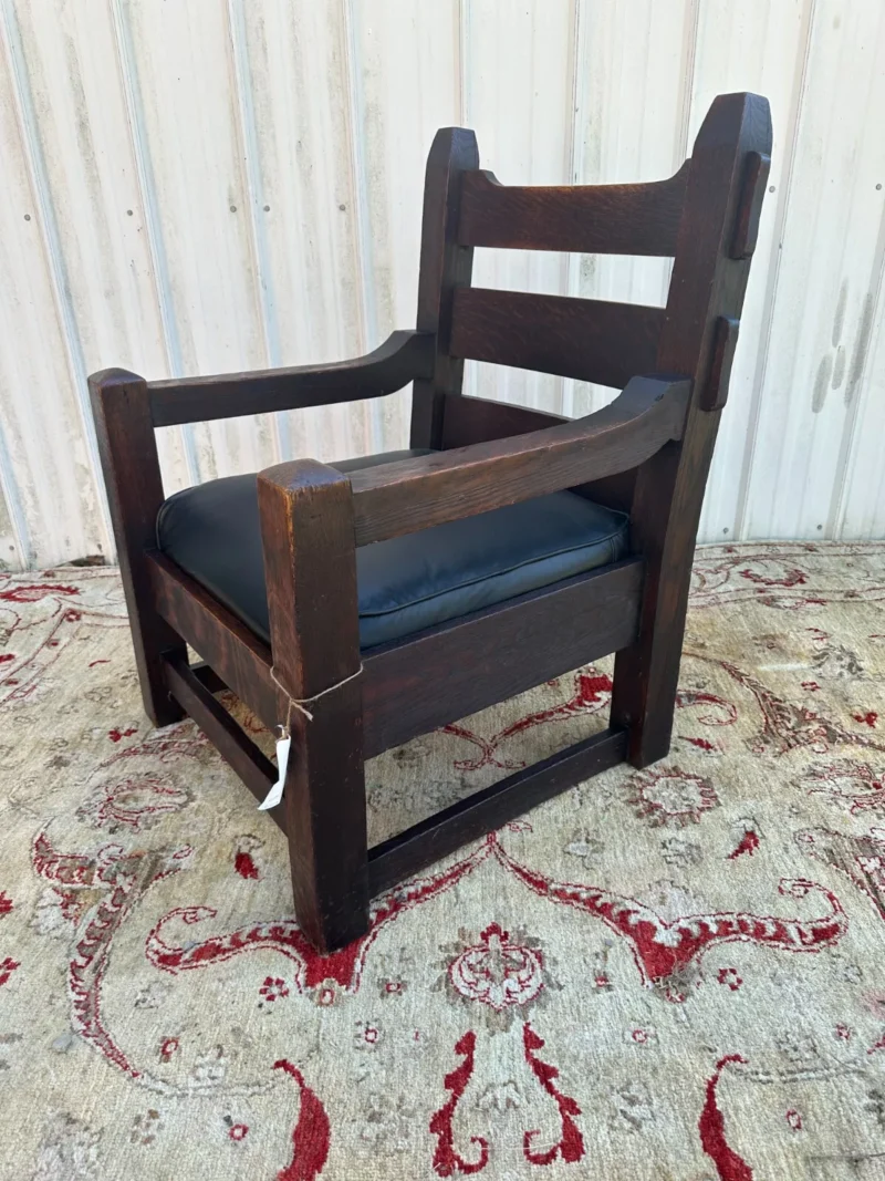 Antique large HARDEN ARTS and CRAFTS arm lounge chair stickley era - w7658 - Image 10