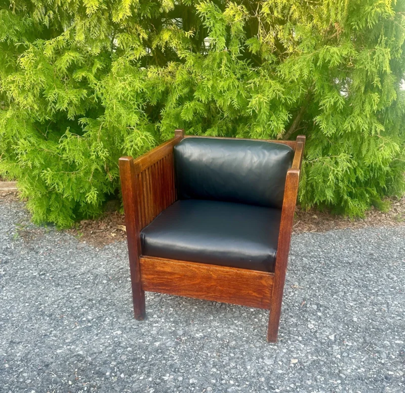 Antique Gustav Stickley Cube Chair - W8378 - Image 8