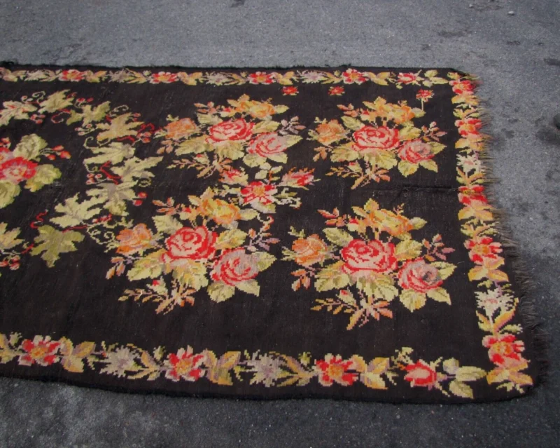 ANTIQUE Circa 1880s Period BESSARBIAN KILLIM - Not a Reproduction! - RR3433 - Image 9