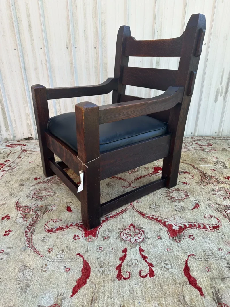 Antique large HARDEN ARTS and CRAFTS arm lounge chair stickley era - w7658 - Image 11
