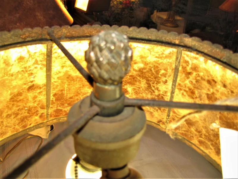 Period Arts and Crafts Table Lamp with PERIOD Mica , Stickley era w529 - Image 10