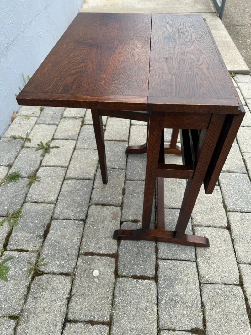 Antique Arts & Crafts Small Drop Leaf Table - Stickley Era - Image 3