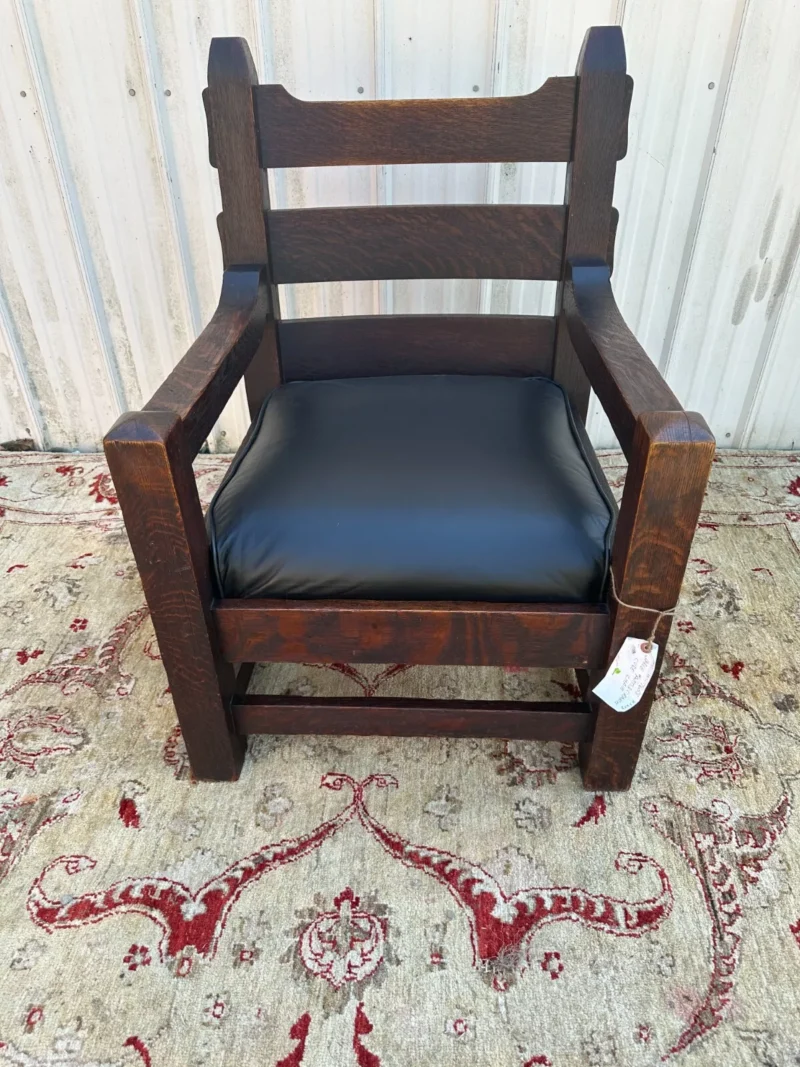 Antique large HARDEN ARTS and CRAFTS arm lounge chair stickley era - w7658 - Image 2
