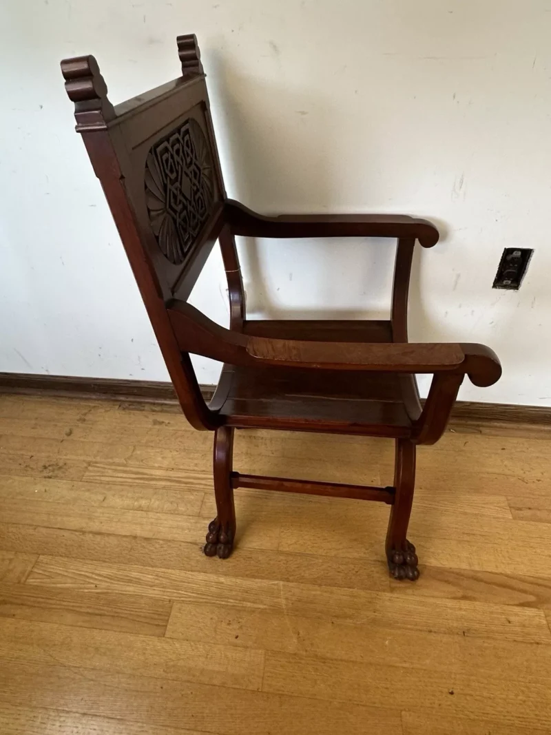 ANTIQUE Arts & Crafts Arm Chair - W1784 - Image 8