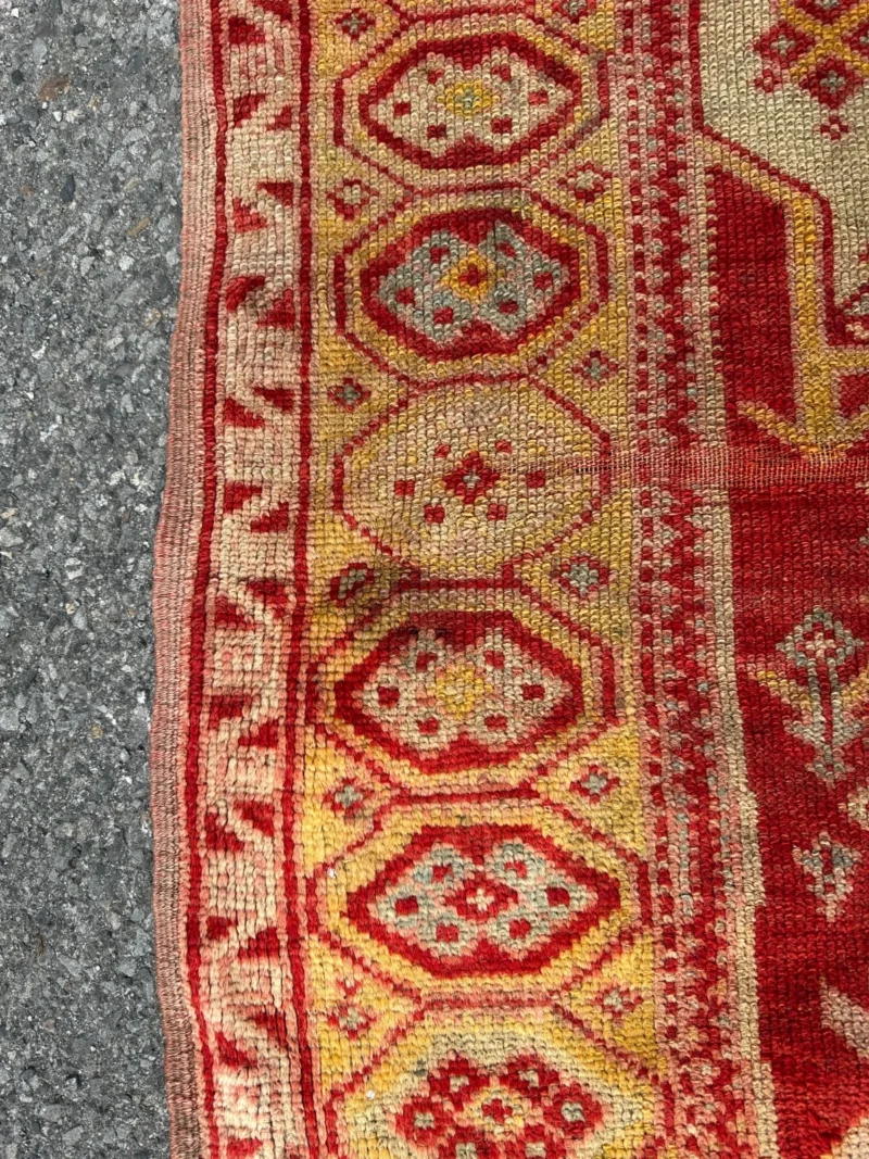 ANTIQUE TURKISH Oushak Oriental Prayer Rug 3' 6" x 4' 7" - Dated - RR5020 - Image 11