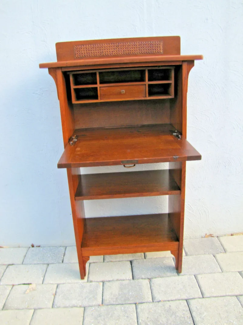 Antique LIMBERT DESK Oak Narrow Size Arts Crafts Stickley Era - W5779 - Image 3